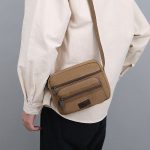 Wholesale Men Fashion Casual Commuter Canvas Crossbody Bag