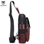 Wholesale Men Vintage Zipper Buckle Design Multi Pocket Business Leather Chest Bag - Image 4
