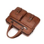 Wholesale Men Large-Capacity Business Briefcase Zipper PU Soft Messenger Handbag - Image 2