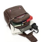 Wholesale Men Fashion Casual Commuter PU Double Layer Chest Bag - Image 5