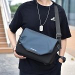 Wholesale Men Fashion Casual Basic Commuter Color Matching Nylon Crossbody Bag - Image 4