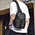 Wholesale Men Fashion Casual Basic Commuter Solid Color Nylon Chest Bag - Image 2
