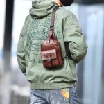 Wholesale Men Casual Vintage Commuter Zipper PU Chest Bag - Image 4
