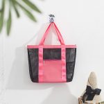 Wholesale Women Fashion Casual Color Block Grid Beach Bag - Image 4