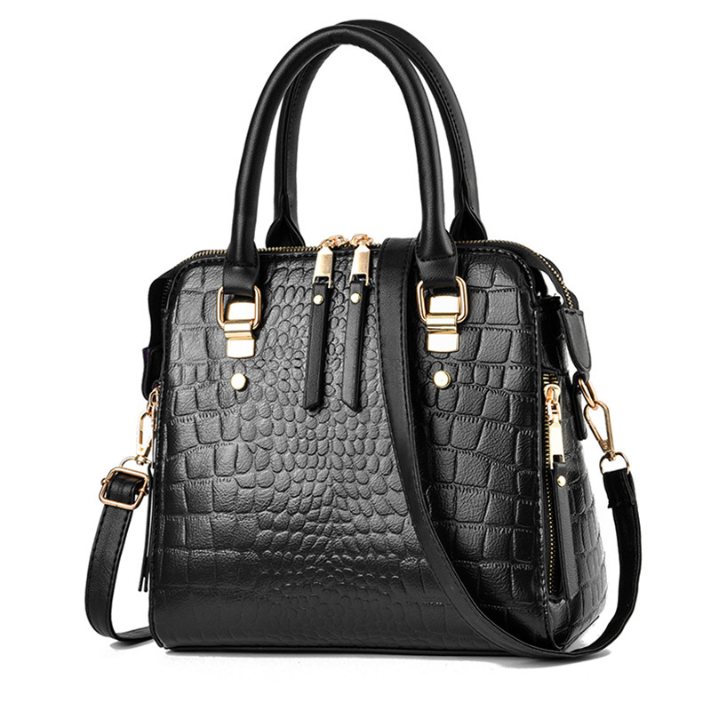 main_3-219 Wholesale Women Fashion Solid Color Large-Capacity Stone Pattern Shoulder Handbag - Image 1