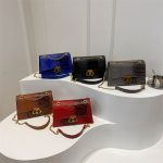 Women Fashion Versatile Square Chain Crocodile Gradient Color Shoulder Bag - Image 4