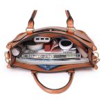 Women Fashion Retro Large Capacity PU Handle Shoulder Bag - Image 4