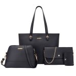 Wholesale Women'S Fashion Retro Solid Color Portable Shoulder Bag Four-Piece Bag Set - Image 4