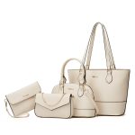 Wholesale Women Fashion Casual Color Block Tote Bag Four-Pieces Bag Set - Image 3