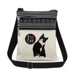 Wholesale Fashion Cute Double Zipper Cat Printed Shoulder Bag - Image 3