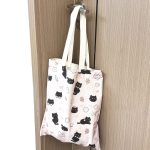 Wholesale Women Fashion Black Cat Printed Large Capacity Canvas Tote Bag