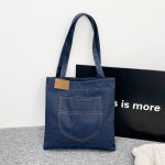 Fashionable Casual Large Capacity Denim Tote Bag - Image 4
