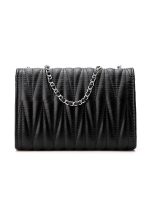 Women Fashion Casual Solid Color Chain Small Square Shoulder Bag - Image 3