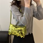 Wholesale Women Fashion Solid Color Sequin Shoulder Bag - Image 4