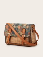 Wholesale Women Fashion Ethnic Style Cork Printed Large Capacity Shoulder Bag - Image 3