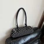 Wholesale Women Fashion Casual Polo Dot Printed Cylindrical Shoulder Bag - Image 2