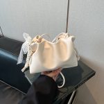 Wholesale Women Fashion Casual Solid Color Lace Pearl Pendant Shoulder Bag