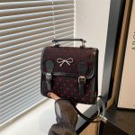 Wholesale Women Fashion Casual Printed Bowknot Buckle Canvas Backpack - Image 4