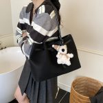 Wholesale Women Fashion Casual Solid Color Woven Pendant Shoulder Bag - Image 4