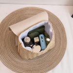 Wholesale Women Fashion Casual Contrast Color Woven Straw Backpack - Image 3