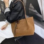 Women Fashion Retro Solid Color Large Capacity Tote Bag Two-Piece Bag Set - Image 4