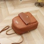 Women Fashion Simple Solid Color Embroidered Backpack - Image 3