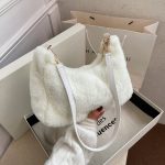 Wholesale Autumn And Winter Women Fashion Casual Solid Color Plush Shoulder Bag - Image 4