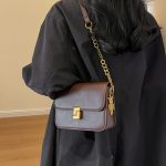 Women Fashion Simple Solid Color Chain Small Square Shoulder Bag - Image 4