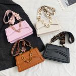 Wholesale Fashion Solid Color Wide Shoulder Strap Square Shoulder Bag