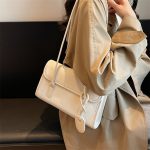 Women Fashion Elegant Simple Solid Color Shoulder Bag - Image 3