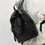 Wholesale Men Women Retro Leather Schoolbag College Students Commuter Travel Backpack - Image 4