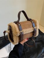 Wholesale Fashion Plush Stitching Shoulder Bag - Image 5
