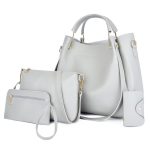 Wholesale Women Fashion Casual Solid Color Bucket Large Capacity Handbag Four-Piece Bag Set - Image 3