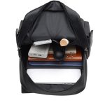 British Retro Soft Pu Leather Backpack Casual Large Capacity Travel Belt Buckle Backpack - Image 4