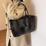 Wholesale Women Retro Large Woven PU Tote Bag - Image 3