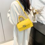 Wholesale Simple Solid Color Flip Square Shoulder Bag - Image 5