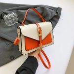 Wholesale Fashion Contrast Color Stitching Flip Square Shoulder Bag