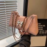 Wholesale Women Fashion Solid Color Bow Square Shoulder Underarm Bag - Image 3