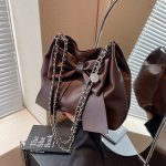 Women Fashion Simple Bow PU Shoulder Bag - Image 4