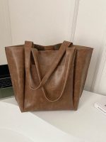 Women Retro Casual Simple Solid Color Large Capacity Tote Bag - Image 4