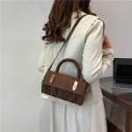 Women Fashion Casual Solid Color Pu Rectangular Shoulder Bag - Image 3