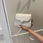 Women Fashion Simple Solid Color Small Square Shoulder Bag - Image 3