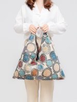 Women Retro Casual Geometric Patterns Printed Canvas Shoulder Bag - Image 3