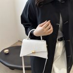 Women Casual Simple Retro Stone Pattern Small Square Shoulder Bag - Image 3