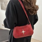 Women Fashion Casual Solid Color Cross Star Buckle Small Square Shoulder Bag - Image 3