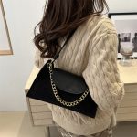 Women Fashion Casual Splicing Small Square Chain Shoulder Bag - Image 3