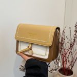 Women Fashion Casual Contrast Color Small Square Shoulder Bag - Image 3