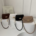 Women Fashion Casual Solid Color Chain Small Square Shoulder Bag - Image 4