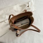 Women Fashion Casual Solid Color Large Capacity Ribbon Tote Bag - Image 4