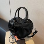 Women Fashion Solid Color Love-Shaped Shoulder Bag